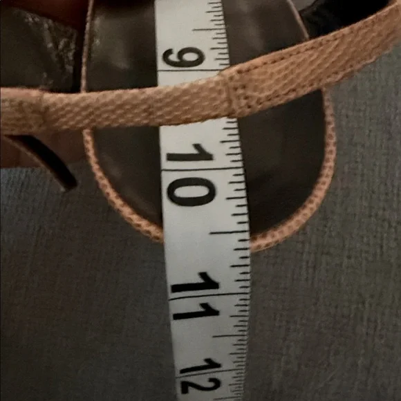 GIORGIO ARMANI Womens Croc Embossed Leather Heels Brown Tan Slingback Sz 38 1/2 - Picture 11 of 13